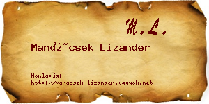Manácsek Lizander névjegykártya